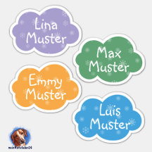 name sticker Small clouds | form