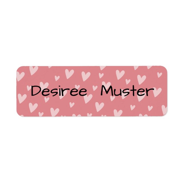 name sticker square - hearts red (Front)