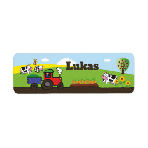 Name sticker tractor farm 
