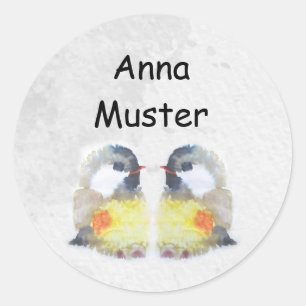 name stickers - Kohlmeise watercolor  