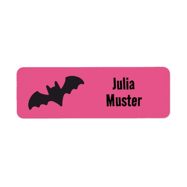Name stickers square - Bat pink black (Front)