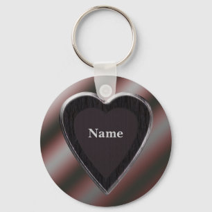 Name Stripes Heart Keychain - Template