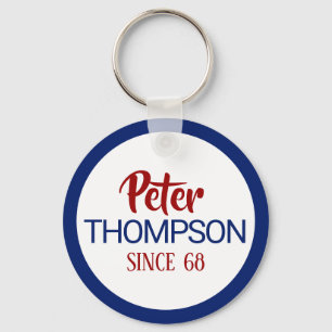 Name Surname Circle Logo Key Ring