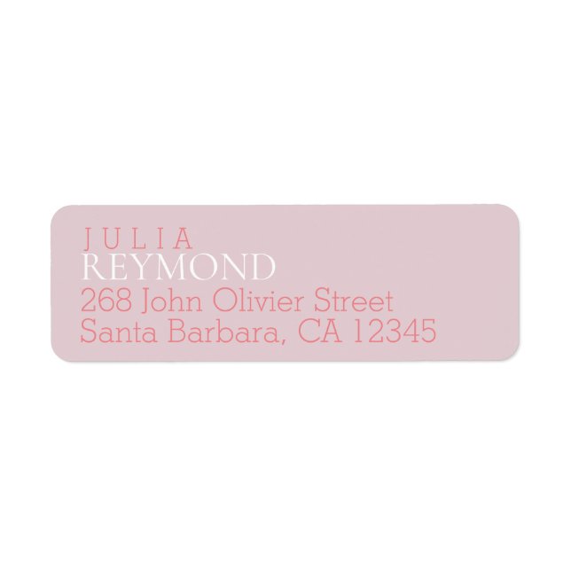name & surname with home address on pink (Front)