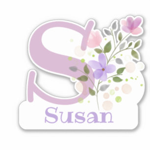Name Susan with the Letter S Sticker Cut-Out