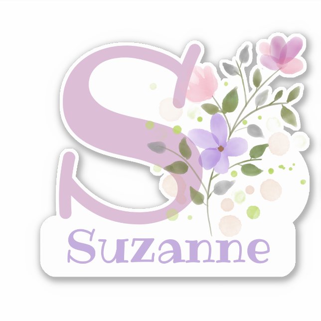 Name Suzanne with the Letter S Sticker Cut-Out (Front)