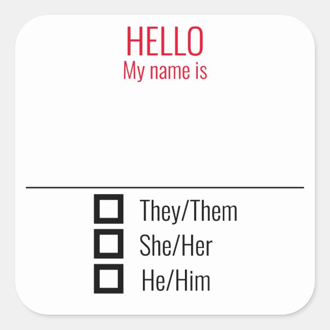 Name Tag Badge Including Pronouns (Front)