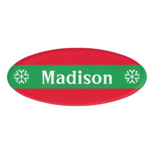 Name tag badges for corporate Christmas party