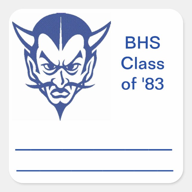 Name Tag, Class Reunion Square Sticker, Bremen Sticker (Front)