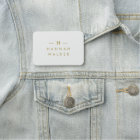 Name Tag | Elegant Grey Gold Magnetic Staff Badge