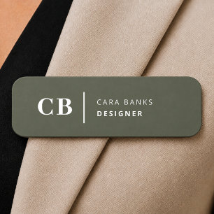 Name Tag   Green Personalised Magnetic Staff Badge