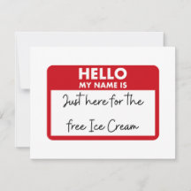 Name tag here Free Ice Cream