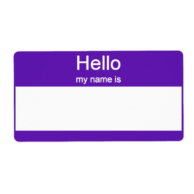 Name tag Labels (Front)