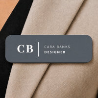 Name Tag | Magnetic Blue Custom Employee Badge 3x1