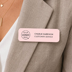 Name Tag   Pink Magnetic Business Staff Logo Badge
