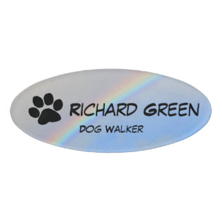 Name Tag - Rainbow and Paw Print