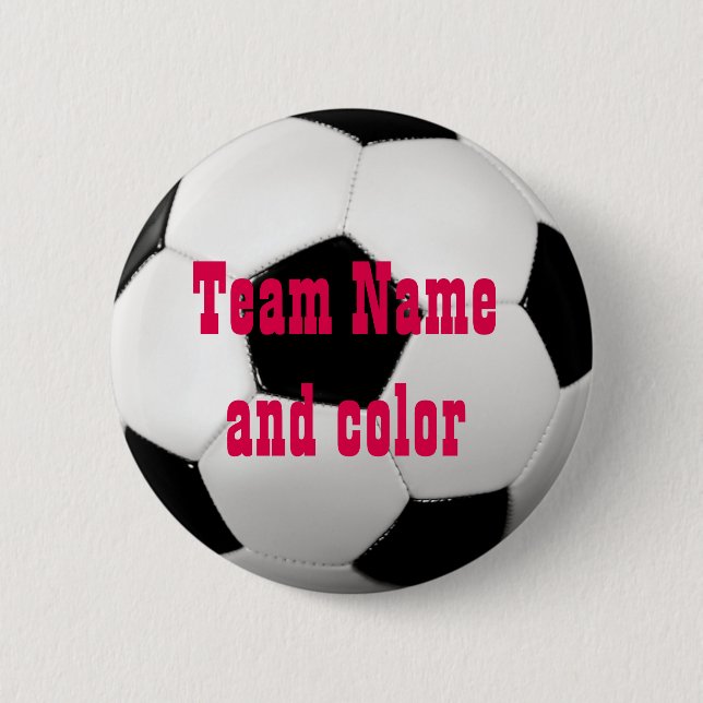 Name Tag Soccer Ball pin button (Front)