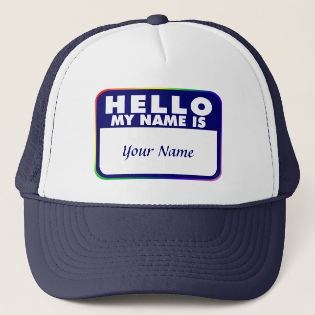 Name Tag Template Trucker Hat (Front)