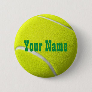 Name Tag Tennis Ball Button