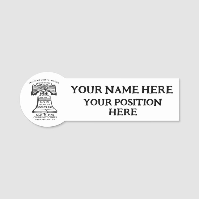 Name Tag - Two Lines (Front)