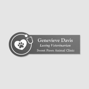 Name Tag Veterinarian Clinic Employee Badge