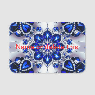 Name tag with Blue White Colours