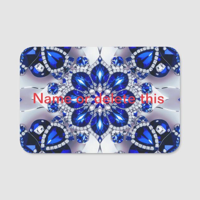 Name tag with Blue White Colours (Front)