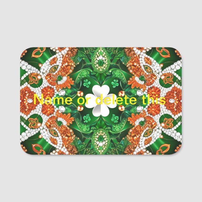 Name tag with Irish Colours (Front)