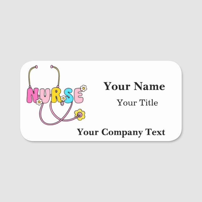 Name Tag with Veterinarian Logo Custom Text (Front)