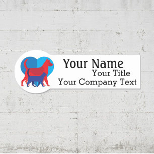 Name Tag with Veterinarian Logo Custom Text Badge
