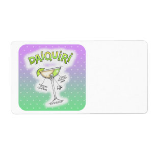NAME TAGS, LABELS - DAIQUIRI RECIPE COCKTAIL ART