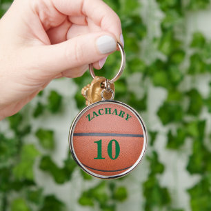 Name Team Number Basketball Keychain