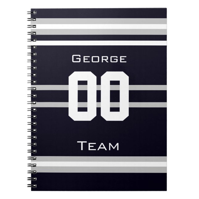 name,#, team, sports fan Team notebook (Front)