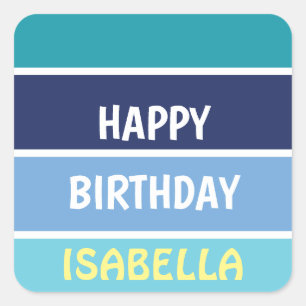 Name Template Happy Birthday Square Sticker