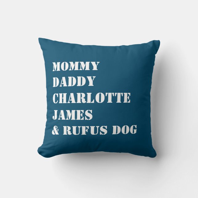 Name Template Personalised Family Photo Cushion (Front)