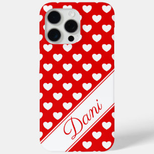 Name Template, Striking Red And White iPhone 15 Pro Max Case