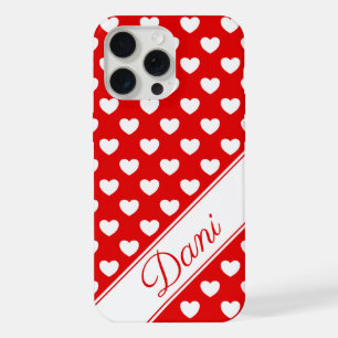 Name Template, Striking Red And White iPhone 15 Pro Max Case