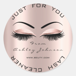 Name Thank You Lash Cleaner Rose Makeup Artist Classic Round Sticker