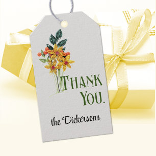 Name, Thank You, Paper Quilled Flowers Gift Tags