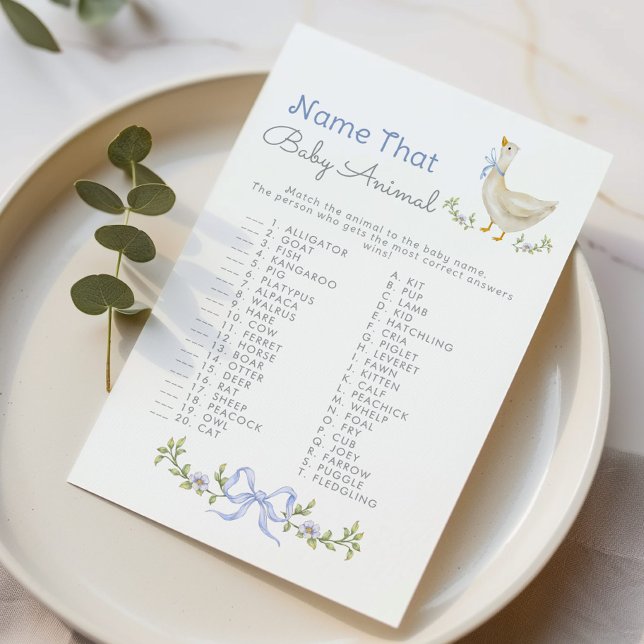 Name that Baby Animal Solly Goose baby shower game (Creator Uploaded)