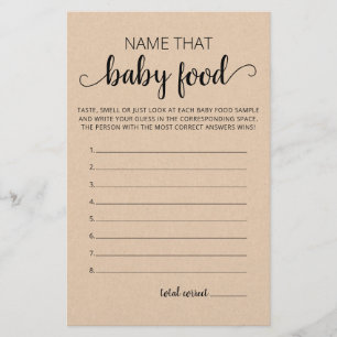 Name That Baby Food Baby Shower party game