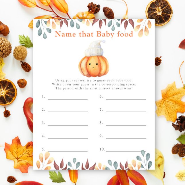 Name that baby food Pumpkin baby shower game (Creator Uploaded)