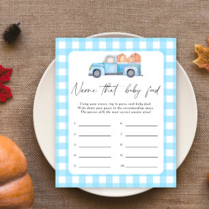 Name that baby food shower game - Truck Pumpkin