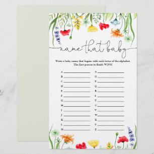 Name that baby game colourful wildflowers