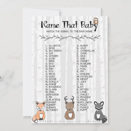 Name That Baby Game Invitation Zazzle Co Uk