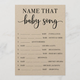 Name That Baby Song Baby Shower Game Programme