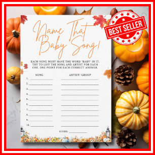 NAME THAT BABY SONG Baby Shower Game PUMPKIN Invitation
