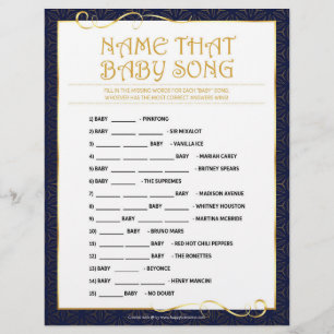 Name That Baby Song [Golden Blue] Custom Letterhead