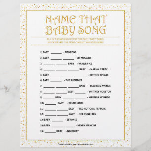 Name That Baby Song [Golden Sparkles] Custom Letterhead