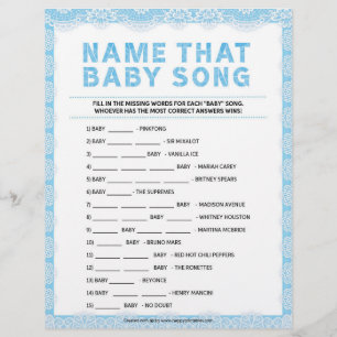Name That Baby Song [Luxury Lace [Blue]] Custom Letterhead
